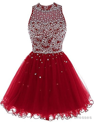 Burgundy Homecoming Dress Beading Main image