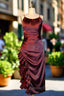 Burgundy Homecoming Dress Vintage Backless Ruffle Asymmetrical Midi Length Party Dress
