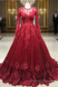 Burgundy Lace Prom Dress