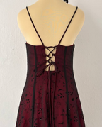 Vintage Burgundy A Line Spaghetti Straps Long Prom Dress Evening Dress