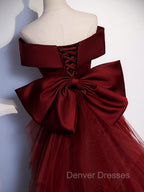 Burgundy Mermaid Long Prom Dress, Burgundy Formal Evening Dress