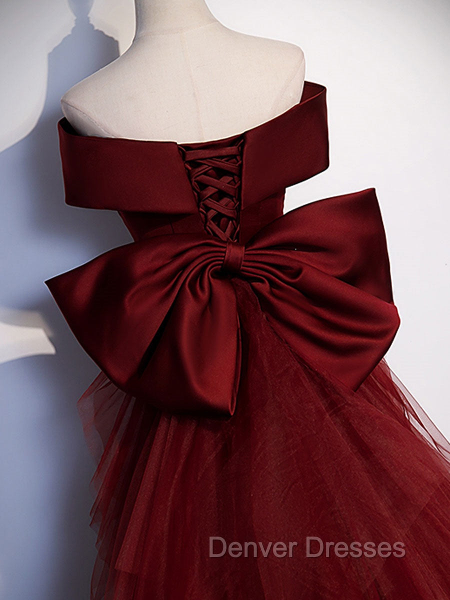 Burgundy Mermaid Long Prom Dress, Burgundy Formal Evening Dress