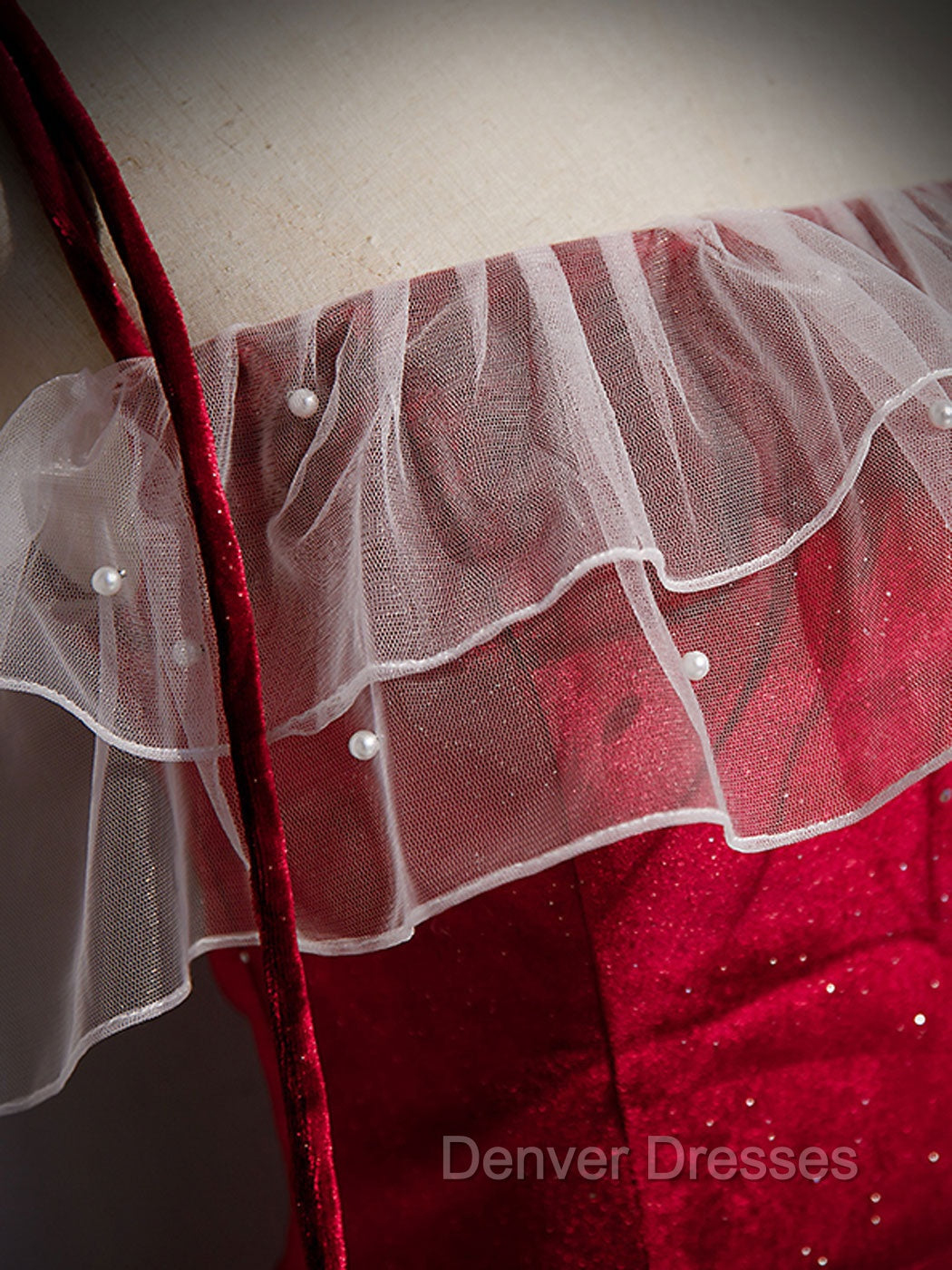 Burgundy Mermaid Long Prom Dress, Velvet Long Formal Dress