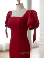 Burgundy Mermaid Long Prom Dress, Burgundy Formal Dress