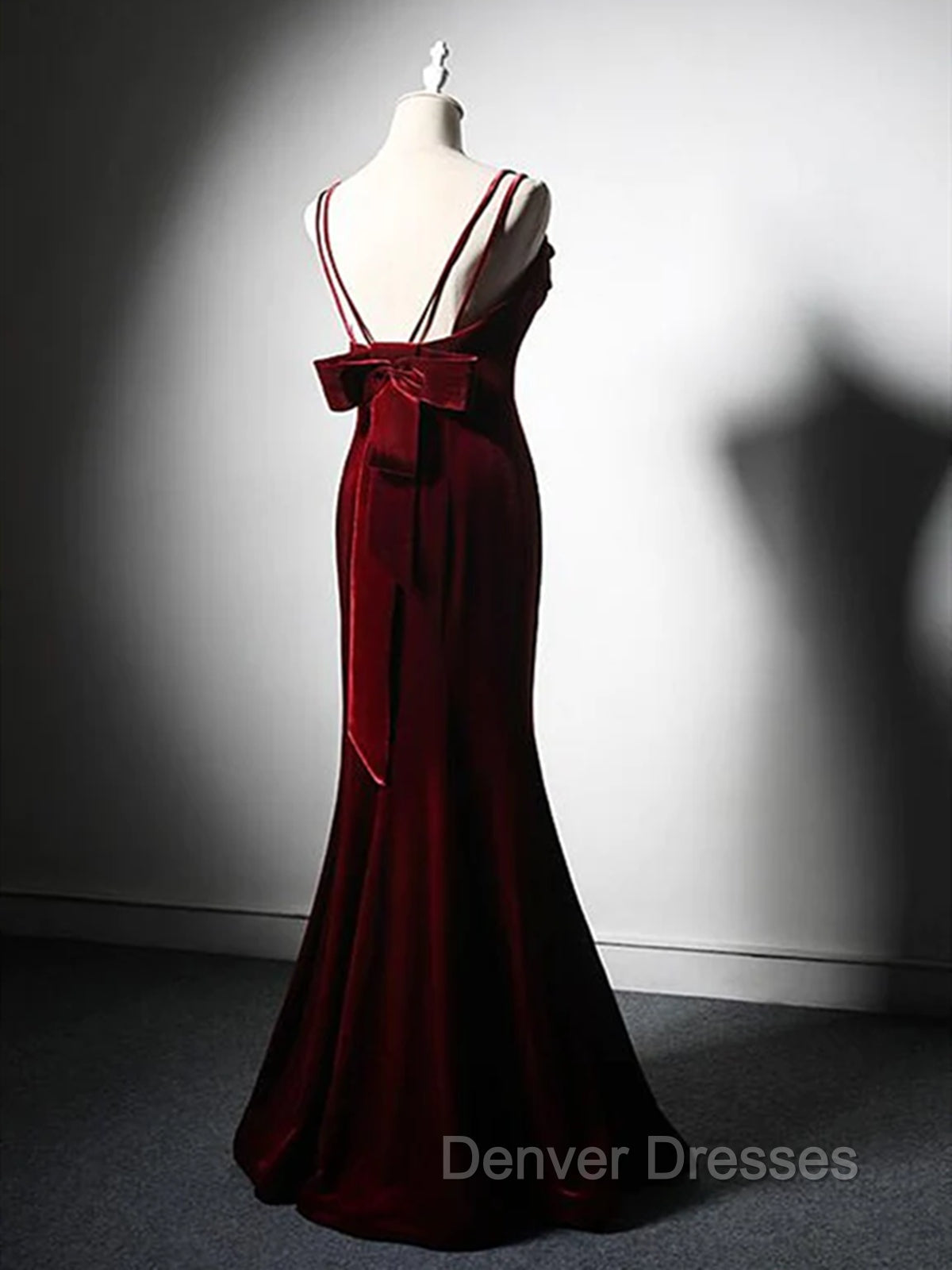 Burgundy Mermaid Long Prom Dress, Wine Red Long Mermaid Formal Evening Dress