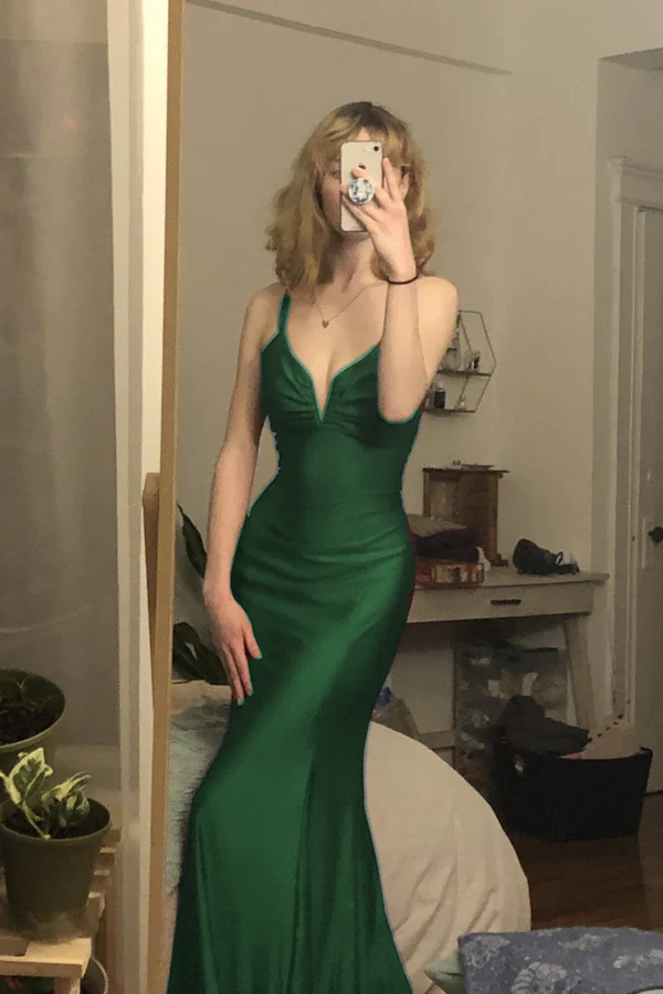 Burgundy Mermaid Long Prom Evening Dress