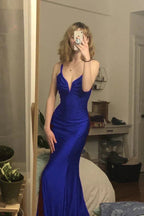 Burgundy Mermaid Long Prom Evening Dress