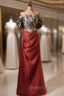 Burgundy Pleats Off the Shoulder Prom Dress