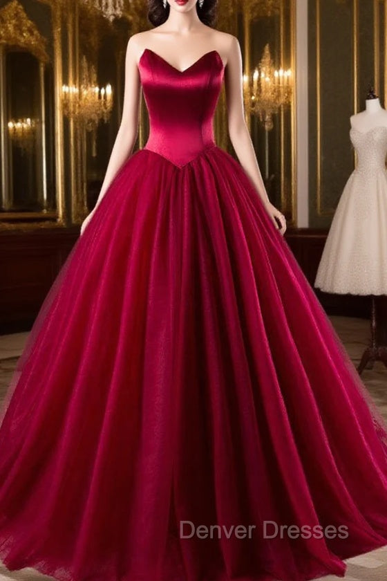 Burgundy Prom Dress Ball Gowns Prom Dress Main image