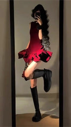 Burgundy Prom Dress Sleeveless Mini Party Dress Short Graduation Dress Cocktail Outfits