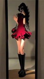 Burgundy Prom Dress Sleeveless Mini Party Dress Short Graduation Dress Cocktail Outfits