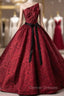 Burgundy Strapless Embroidery Quinceanera Dress