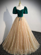 Burgundy Tulle Long Prom Dress, Burgundy Tulle Formal Dress