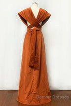 Burnt Orange Satin Multi-Way Bridesmaid Dress