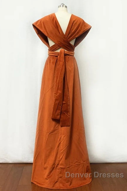 Burnt Orange Satin Multi-Way Bridesmaid Dress