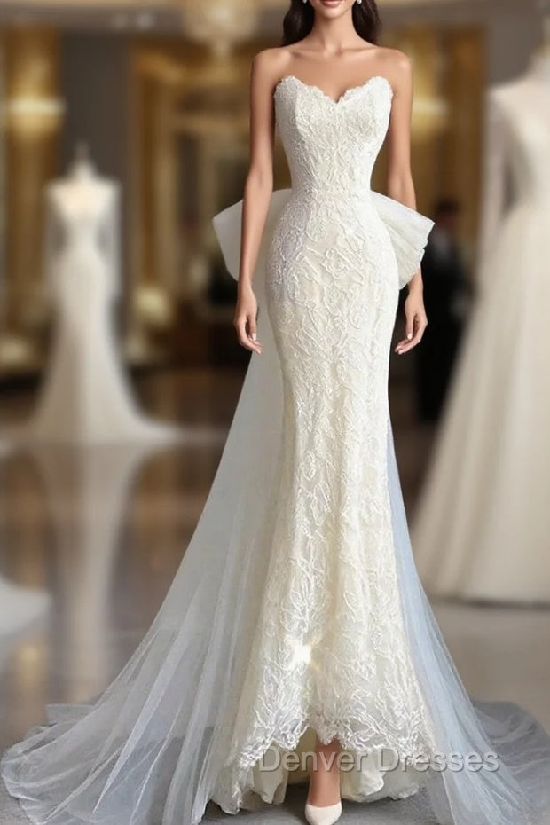 Buyishang Wedding Dress A-Line Notch lapel collar Long Sleeve Court Train Satin Bridal Gowns With Solid Color