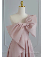 Buyishang Wedding Dress A-Line One Shoulder Sleeveless Floor Length Taffeta Bridal Gowns With Bow(s)