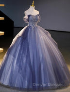 Buyishang Wedding Dress Ball Gown Off Shoulder Short Sleeve Floor Length Organza Bridal Gowns With Beading