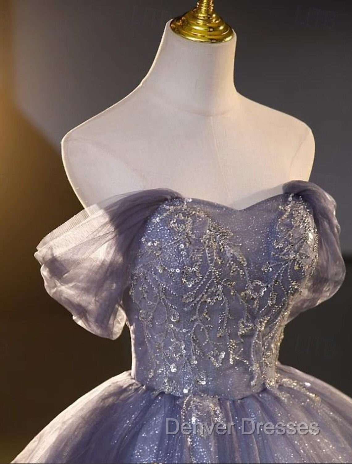 Buyishang Wedding Dress Ball Gown Off Shoulder Short Sleeve Floor Length Organza Bridal Gowns With Beading