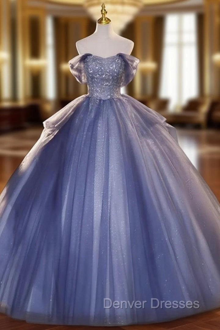 Buyishang Wedding Dress Ball Gown Off Shoulder Short Sleeve Floor Length Organza Bridal Gowns With Beading