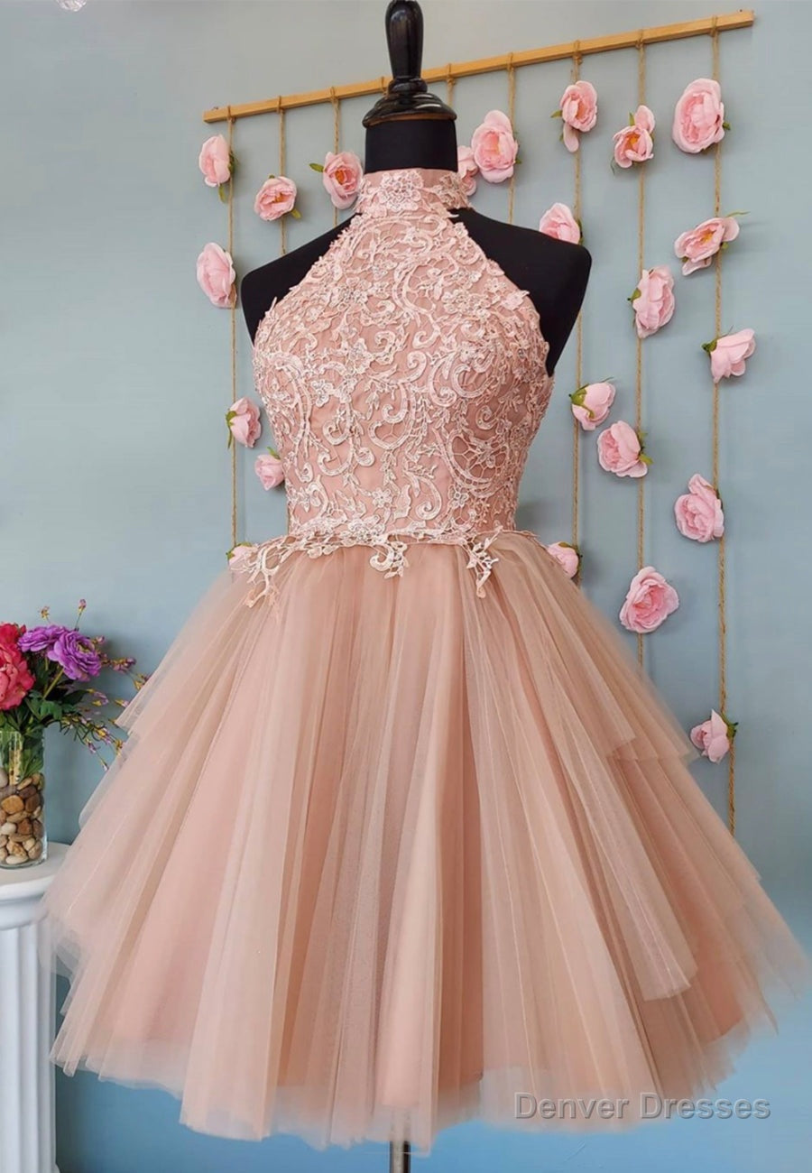 Cute Lace Short Prom Dresses, A-Line Evening Party Dresses Main image