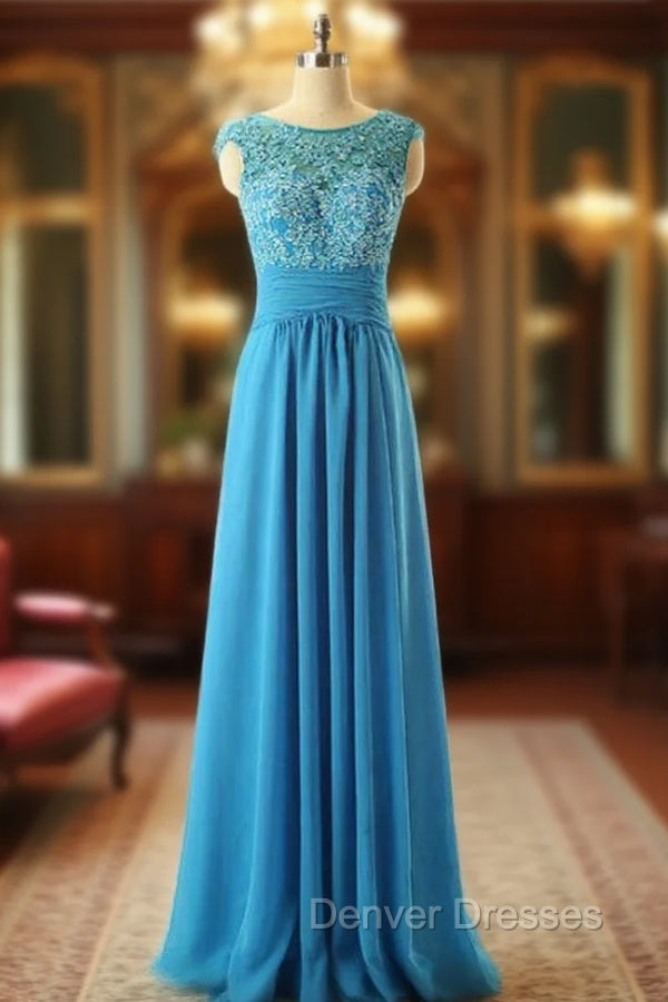 Cap Sleeve Lace Chiffon Floor Length Mother of The Bride Dress Main image