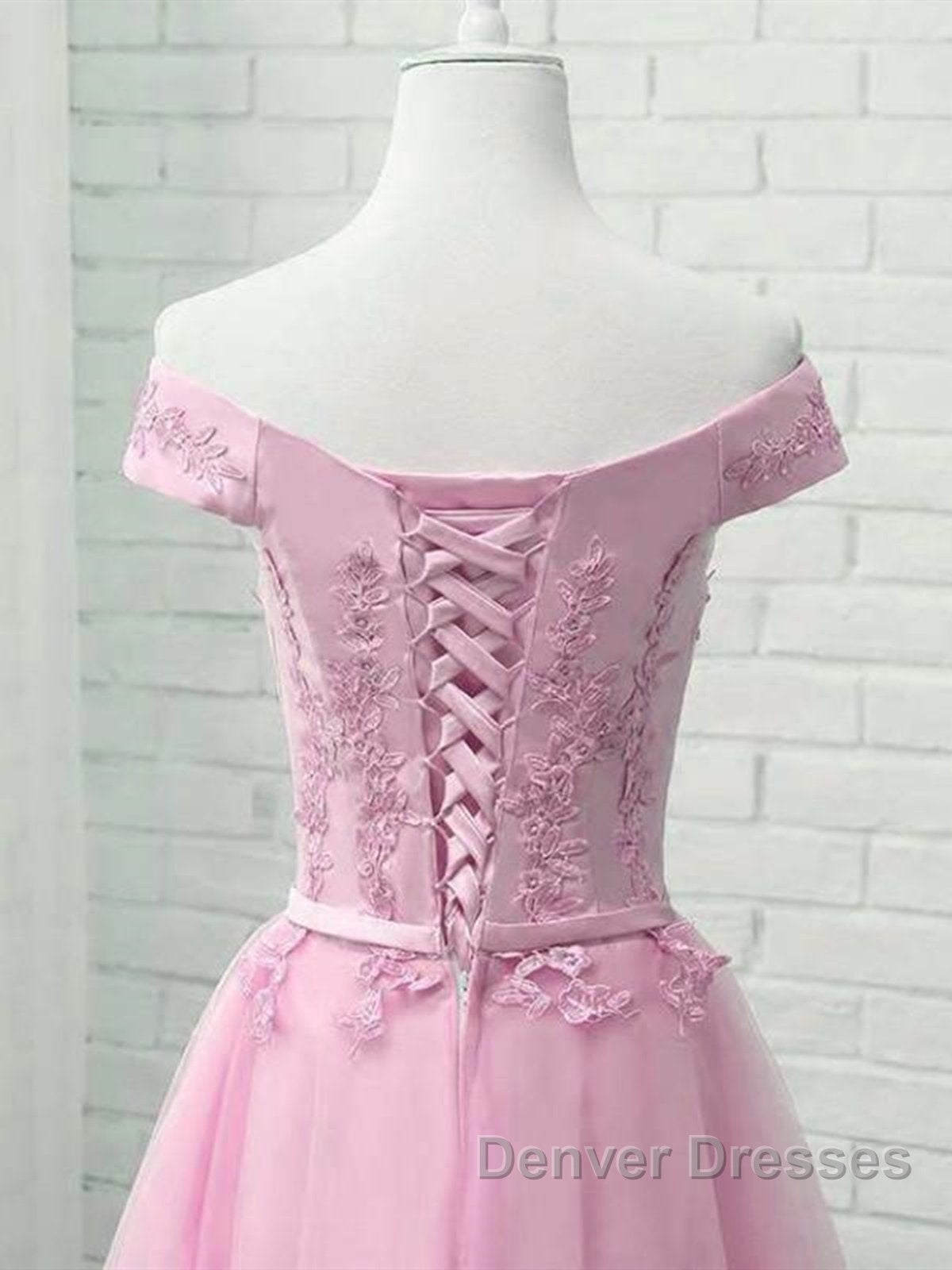 Cap Sleeves Short Pink Lace Prom Dress, Short Pink Lace Formal Bridesmaid Dress Secondary image