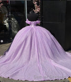 Carine | Glitter Off The Shoulder Pink Ball Gown Quinceanera Dress