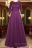 Casual Scoop Neck Half Sleeve Lace Tulle A-Line Mother of the Groom Dress