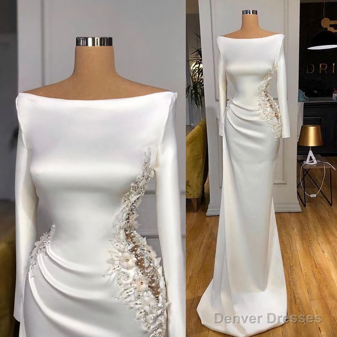 White Evening Dress, Sexy Formal Dresses, Mermaid Evening Dresses, Prom Dress Main image