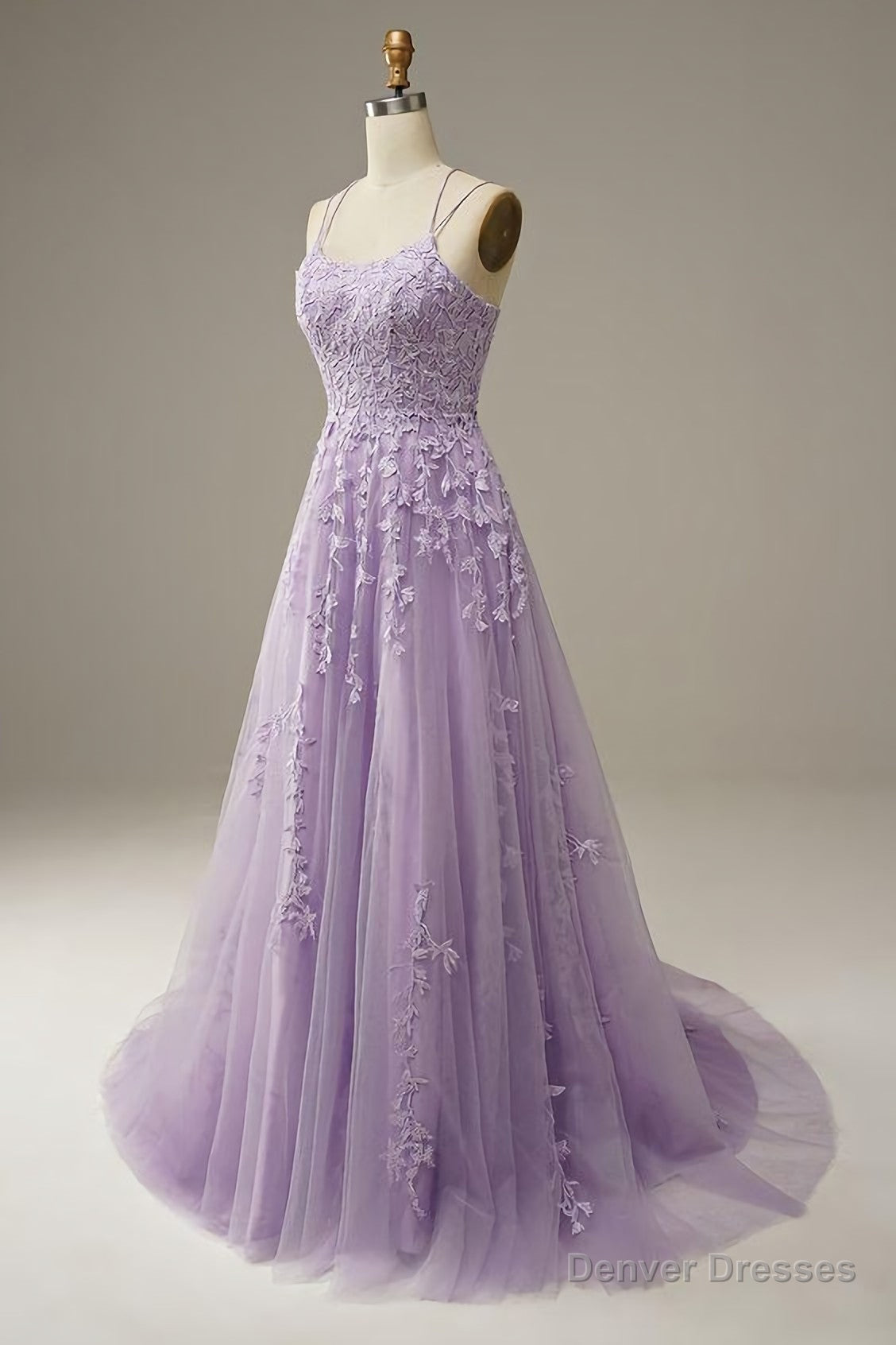 Straps Long Prom Dress, With Lace Appliques Main image