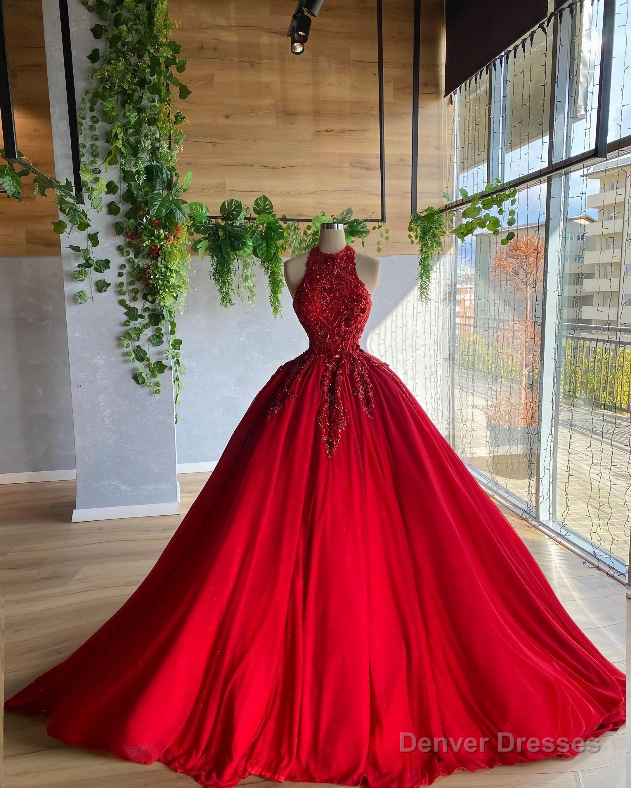 Red A Line Prom Dress, Ball Gown Evening Dress Main image