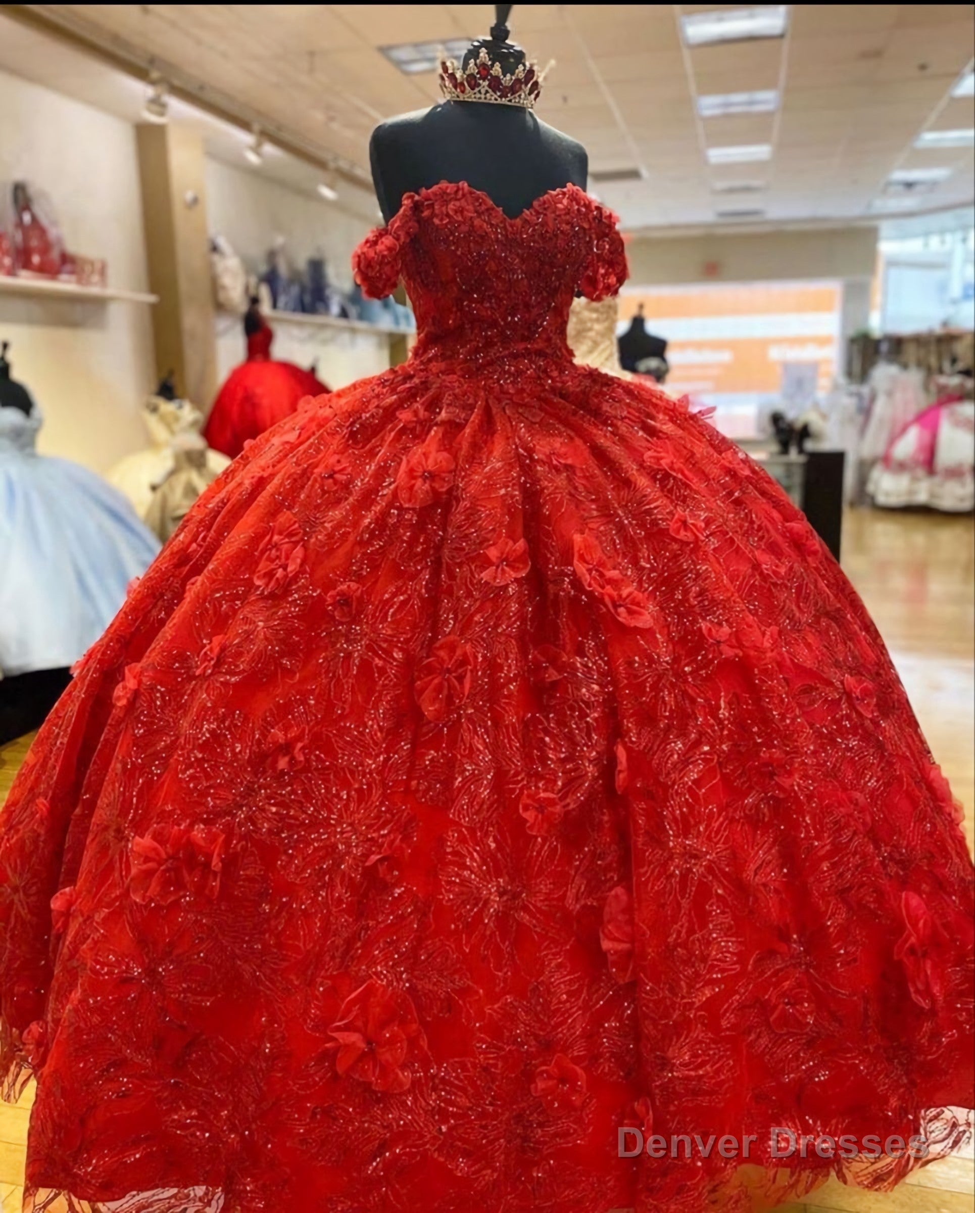 Elegant Red Ball Gown Quinceanera Prom Dress, For Sweet 16 Main image