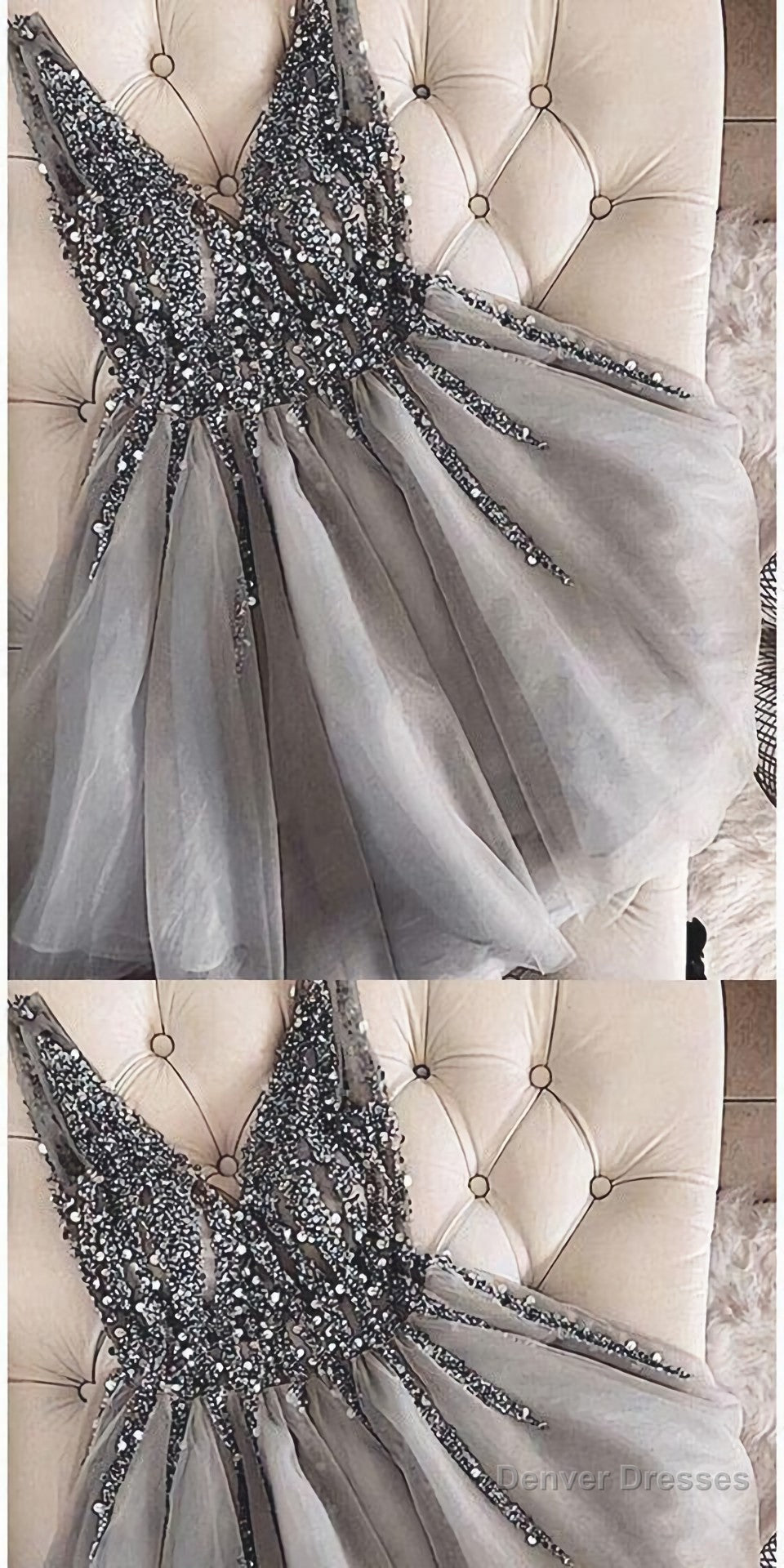 Grey Short Formal Homecoming Dresses Main image