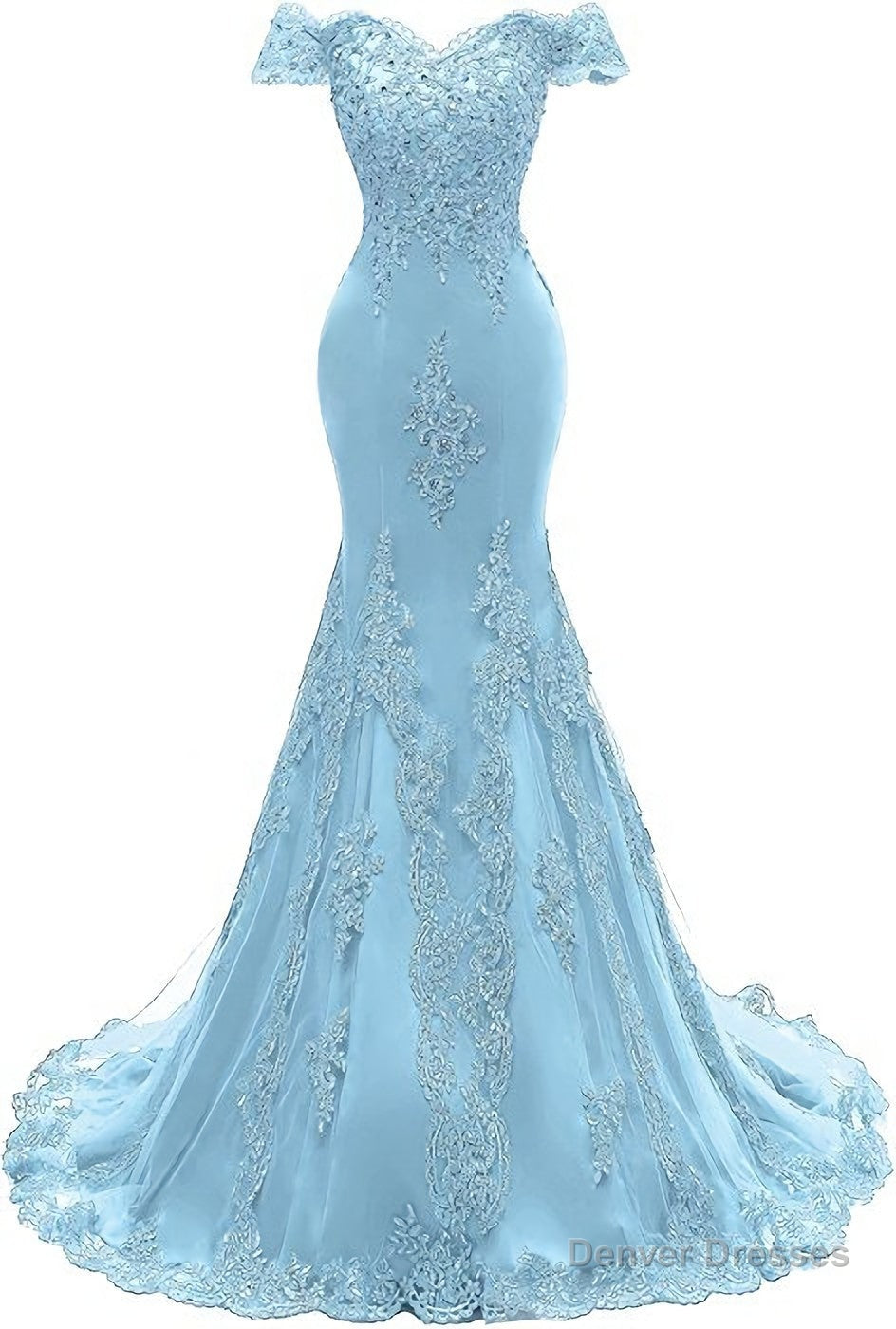 Womens V Neckline Mermaid Lace Long Prom Gown Main image