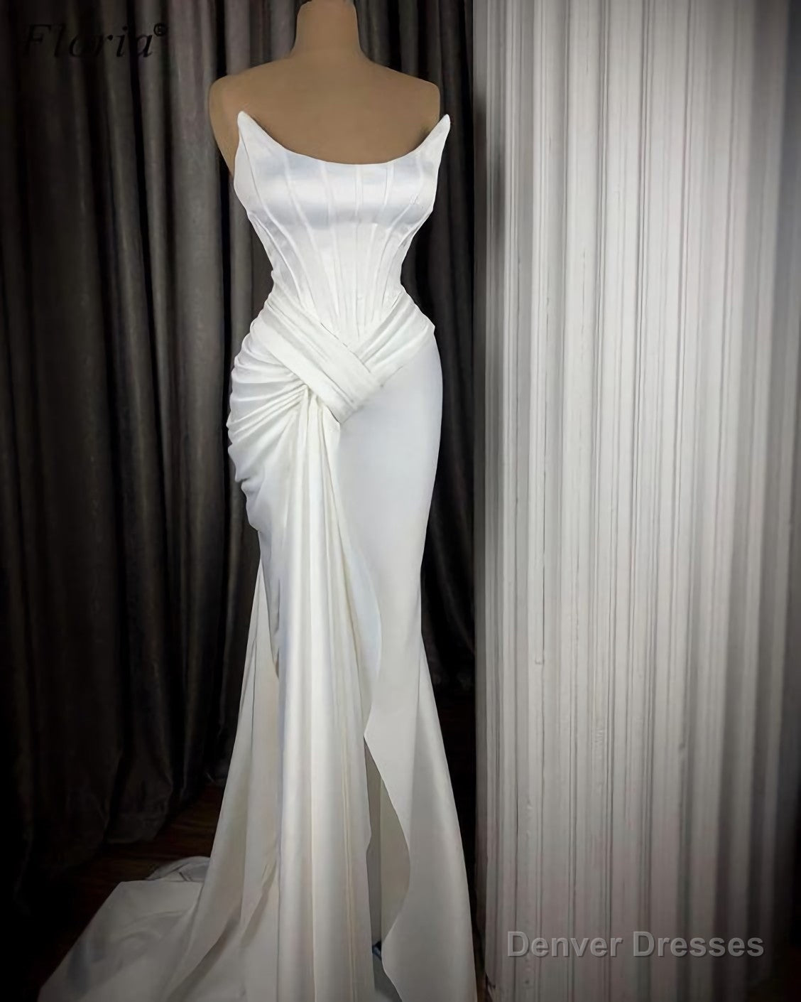 White Elegant Evening Dresses, Long Formal Celebrity Dresses, Evening Wear Prom Dresses Main image