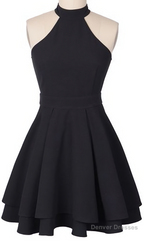 O Neck A Line Homecoming Dress, Sleeveless Chiffon Short Party Dress