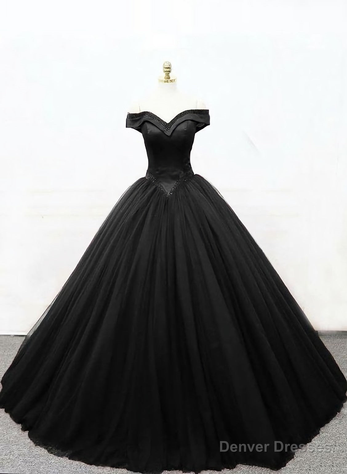 Black Princess Ball Gown Black Formal Prom Dress