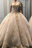 Champagne Ball Gown Prom Dress Quinceanera Dress