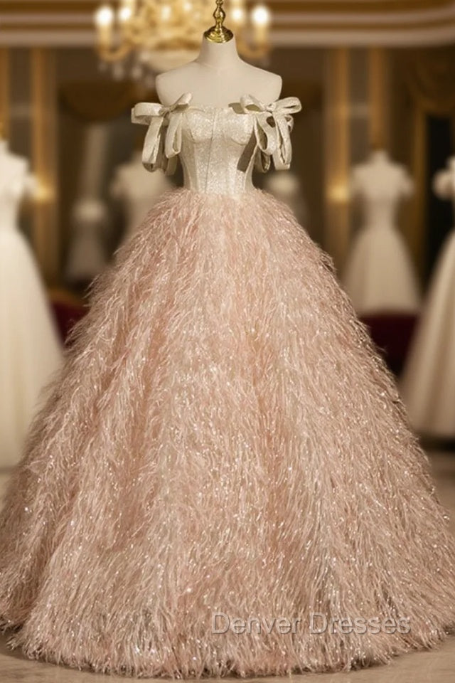 Champagne Pink Off the Shoulder Quinceanera Dress Main image