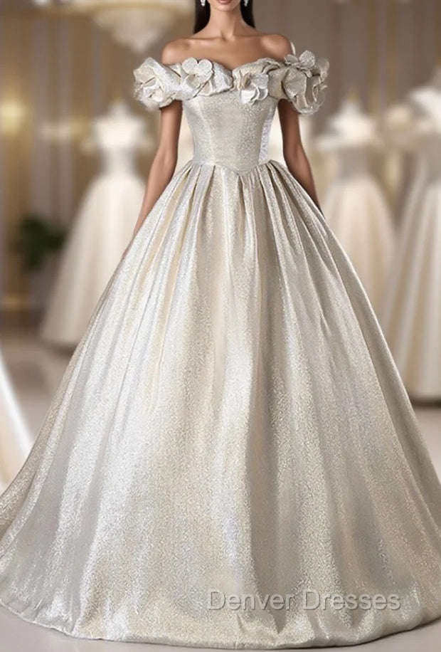 Champagne Satin Long Prom Dress, Beautiful A-Line Evening Party Dress