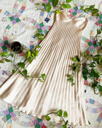 Champagne Spaghetti Straps Long Prom Dress Pleated Evening Dress