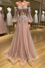 Champagne sweetheart neck tulle lace long prom Dress, lace evening Dress