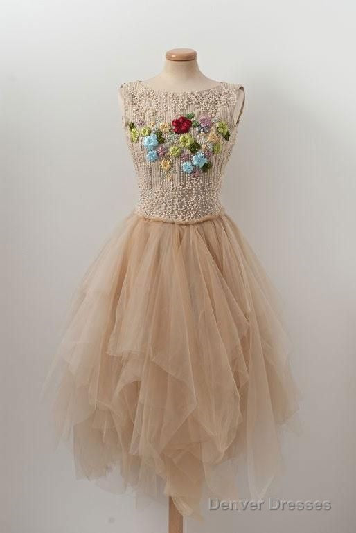 Champagne Tulle Homecoming Dress Main image