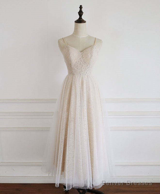 Champagne Tulle Lace Short Prom Dress Lace Homecoming Dress Secondary image