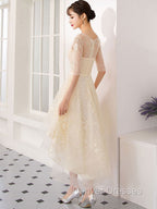 Champagne Tulle Short Prom Dress, Champagne Homecoming Dress
