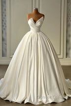 Charmeuse Sleeveless White Wedding Dress With Beading Off Shoulder Elegant Floor Length