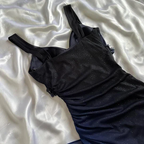 Charming A Line Spaghetti Strap Beaded Navy Blue Ombre Chiffon Party Dress Evening Dress