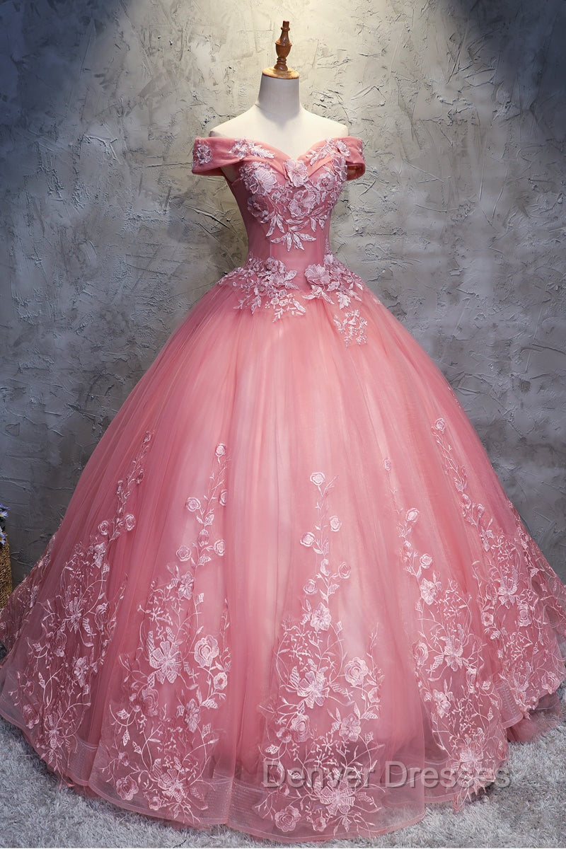 Charming Ball Gown Off-The-Shoulder Tulle Sweet 16 Dress, Quinceanera Dress
