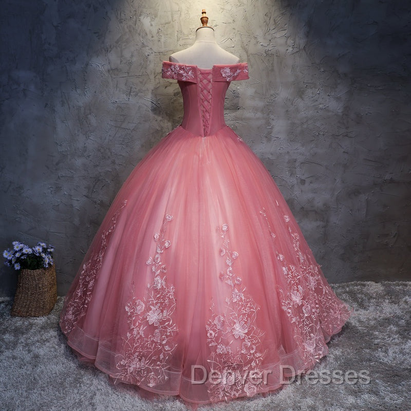 Charming Ball Gown Off-The-Shoulder Tulle Sweet 16 Dress, Quinceanera Dress